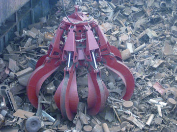 China Red 40t Four Rope Excavator Grab With 8 m3 Bucket For Minerals / Ore Handling supplier