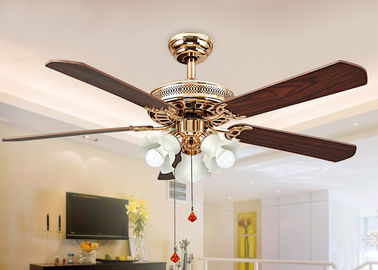 China Electroplated Rose Gold Modern Ceiling Fan Light Fixtures with Iron , Acrylic supplier